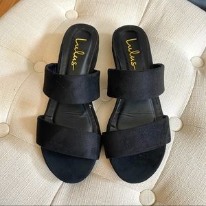Black Lulus strap sandals